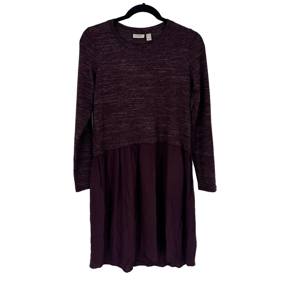 Logo Lori Goldstein  dress tunic size XXS purple plum with pockets